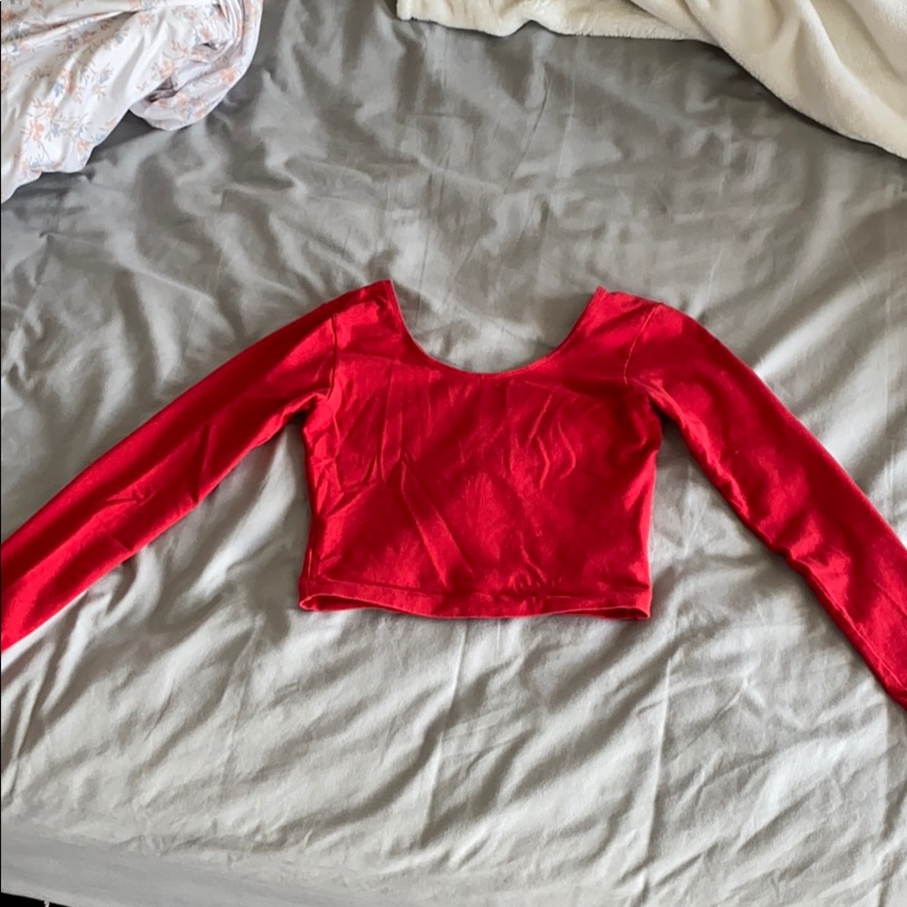 Red Cropped Long sleeve